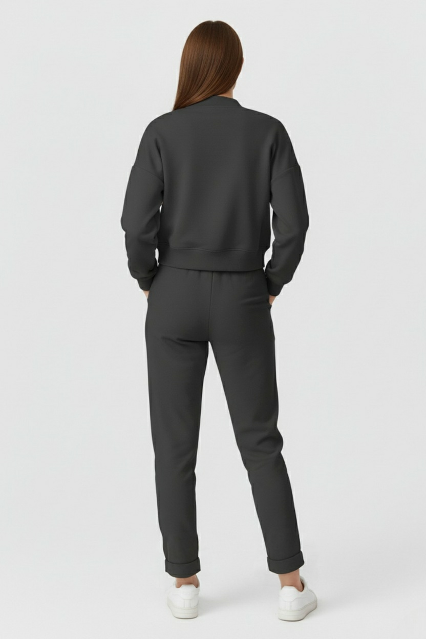 Women's Set : Women's Casual Gray Sweatshirt Pants Set in van Vanda Liamo
