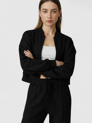 Women's Casual Black Sweatshirt Pants Set