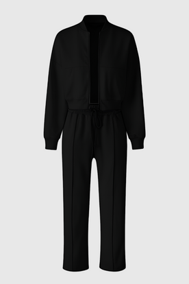Women's Set : Women's Casual Black Sweatshirt Pants Set in Black van Vanda Liamo