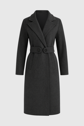 Coat : Women's Dark Gray Mid-Length Winter Coat in Dark Grey van Vanda Liamo