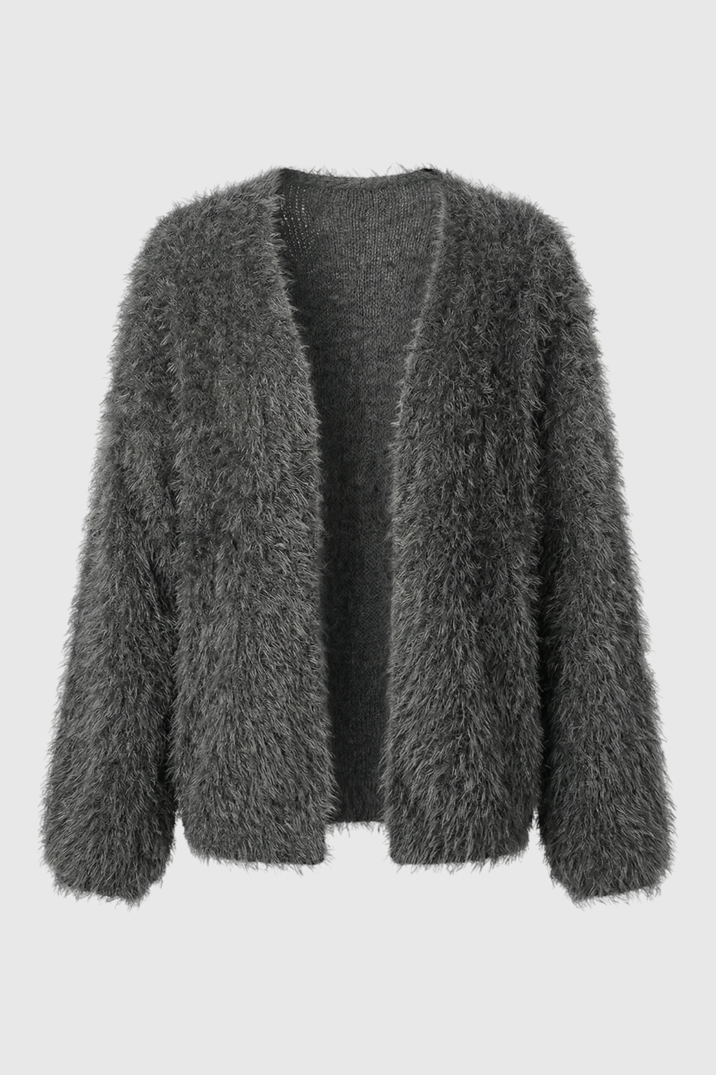 Cardigan : Women's Dark Gray Cardigan in Dark Grey One Size van Vanda Liamo