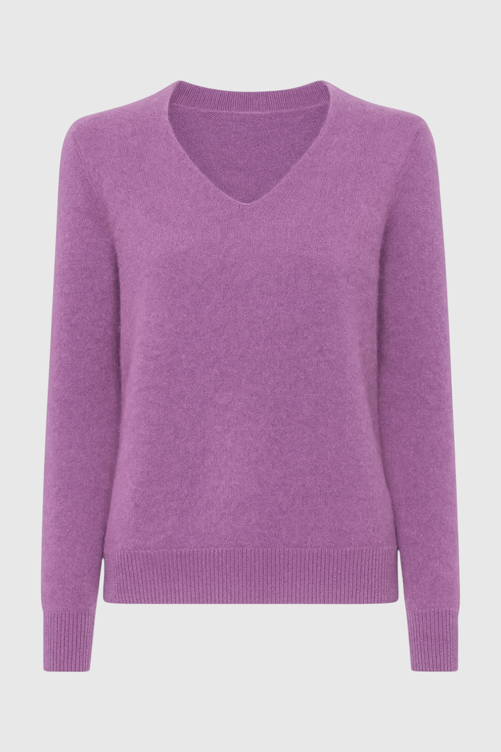 Sweater : Women's Dark Purple V-Neck Sweater in Donkerpaars van Vanda Liamo