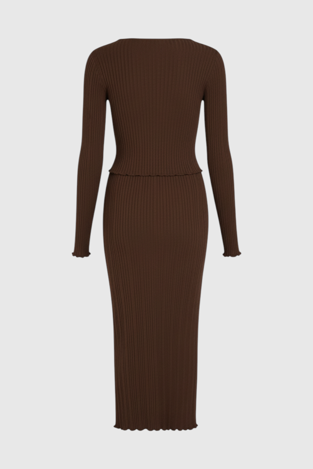 Women's Set : Women's Dark Brown Knit Skirt Suit in van Vanda Liamo