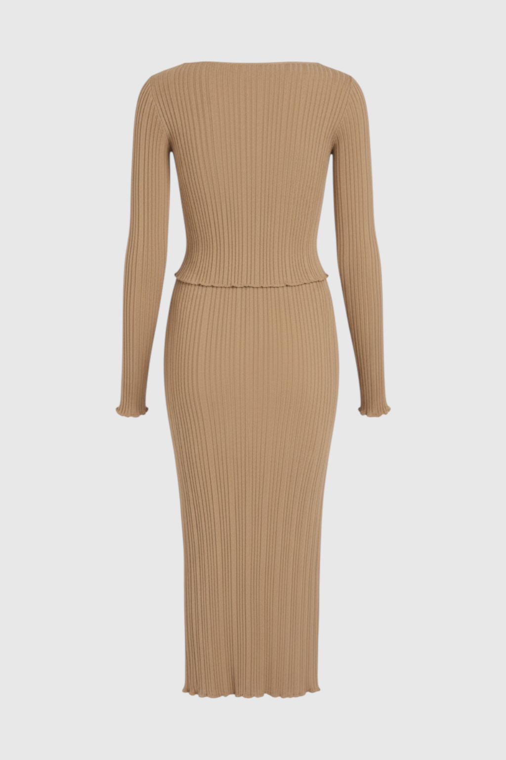 Women's Set : Women's Khaki Knit Skirt Suit in van Vanda Liamo