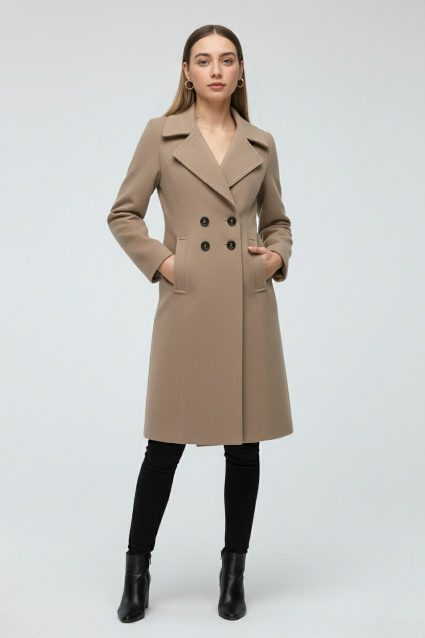 Coat : Women's Khaki Trench Coat in van Vanda Liamo
