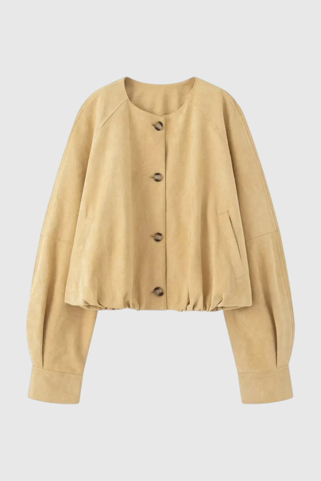 Jacket : Women's Khaki Crew Neck Jacket in van Vanda Liamo