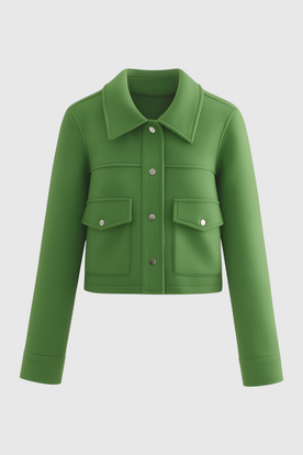 Jacket : Women's Long Sleeve Jacket - Lightweight & Stylish Outerwear in Green van Vanda Liamo