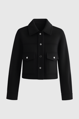 Jacket : Women's Jacket - Long Sleeve in Black van Vanda Liamo