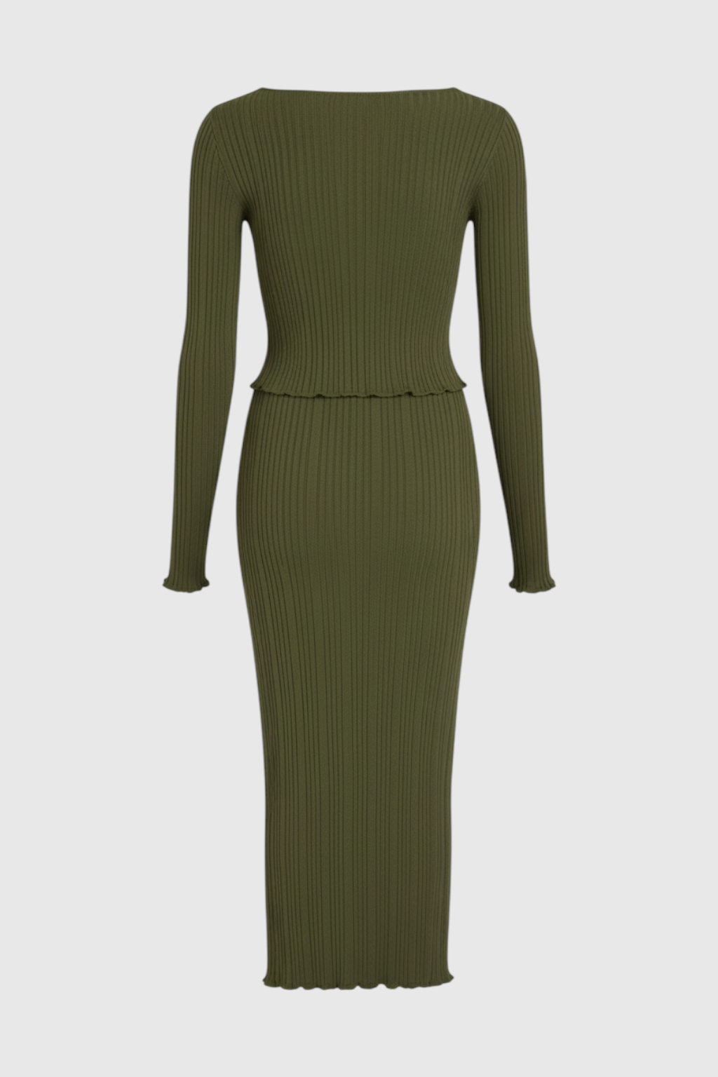 Women's Set : Women's Army Green Knit Skirt Suit in van Vanda Liamo