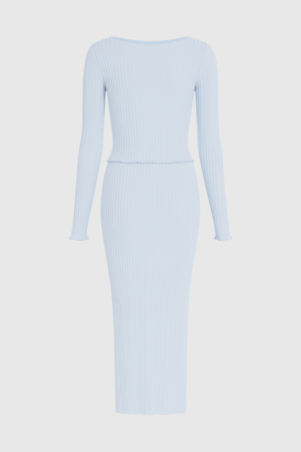 Women's Set : Women's Light Blue Knit Skirt Suit in van Vanda Liamo