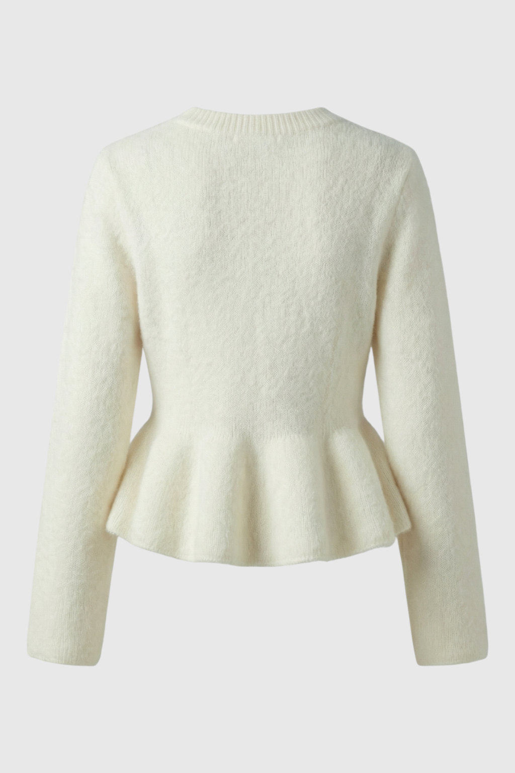 Cardigan : Women's Ruffled Knit Cardigan Sweater - Long Sleeve, Open Front in van Vanda Liamo