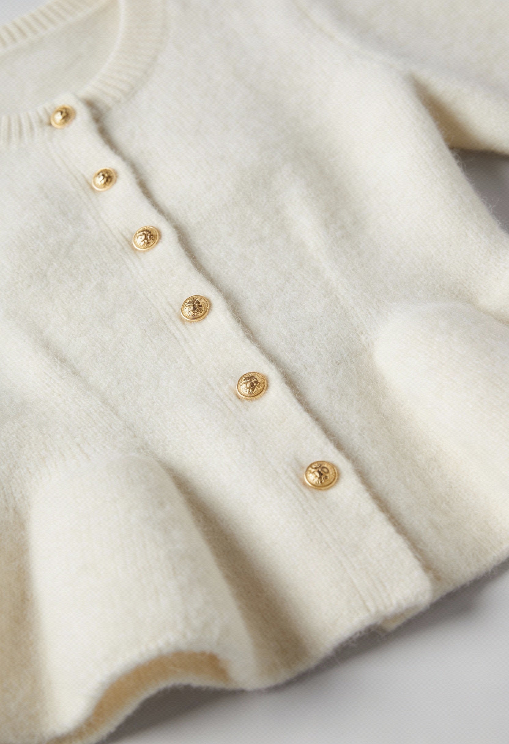 Cardigan : Women's Ruffled Knit Cardigan Sweater - Long Sleeve, Open Front in van Vanda Liamo