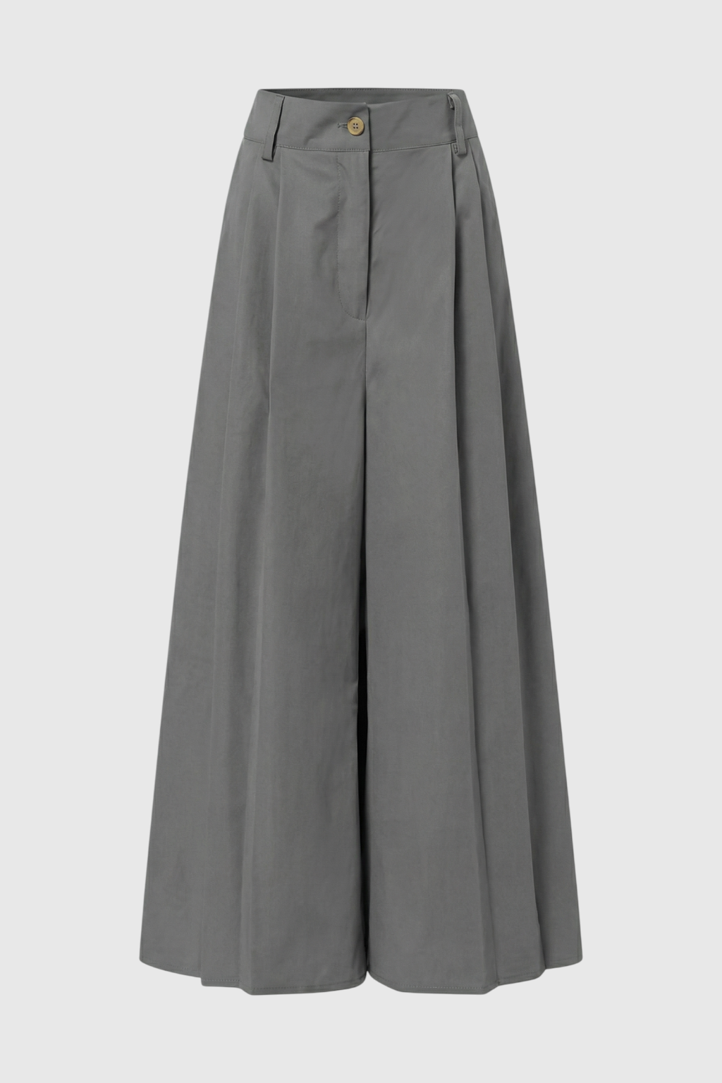 Pants : Women's Gray High-Waisted Palazzo Pants - Flowy Wide Leg Casual Trousers in Grey van Vanda Liamo
