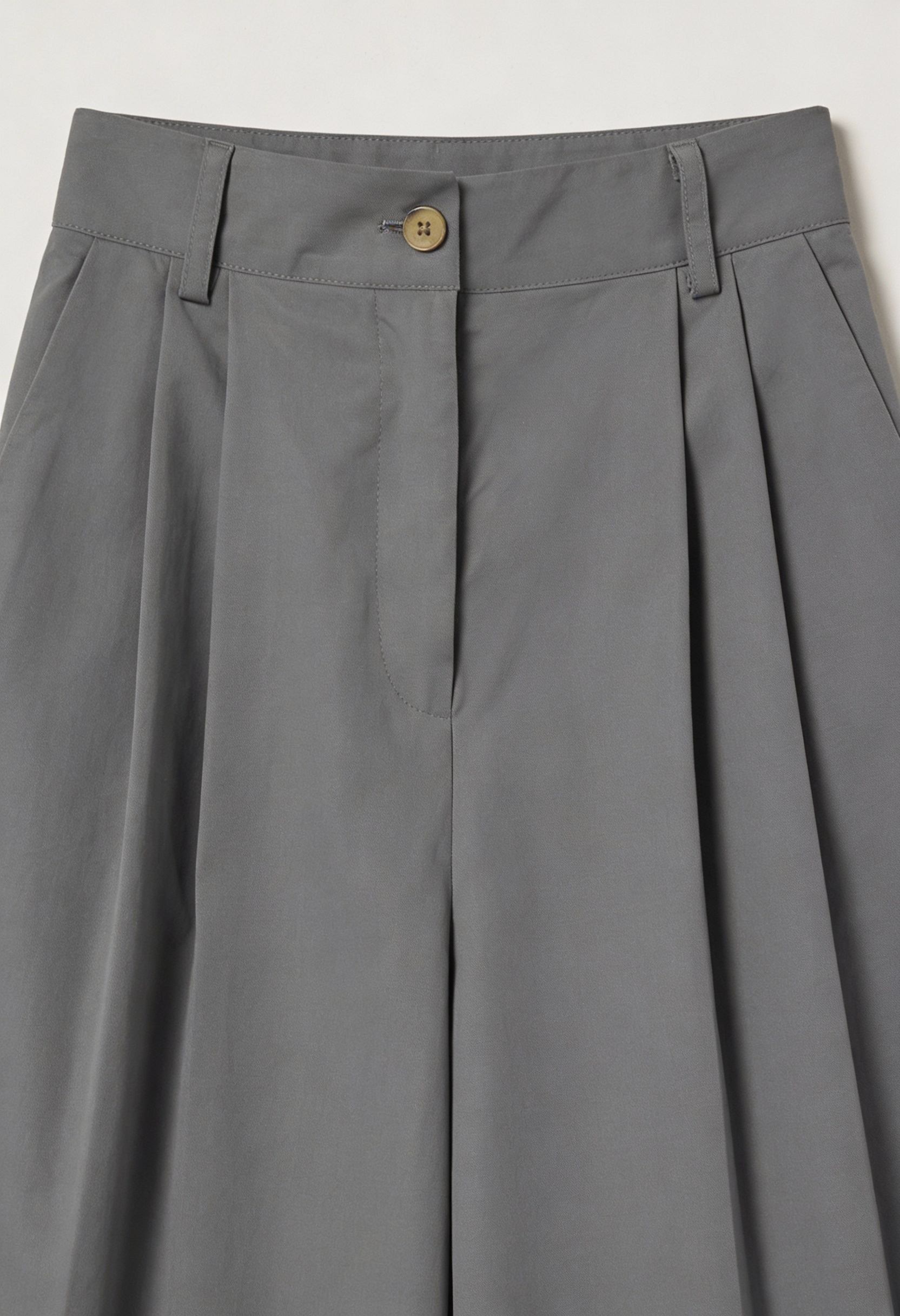 Pants : Women's Gray High-Waisted Palazzo Pants - Flowy Wide Leg Casual Trousers in van Vanda Liamo