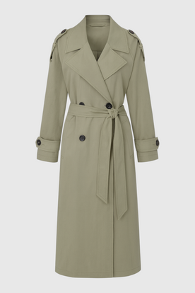 Coat : Women's Green Long Sleeves Coat in Green van Vanda Liamo