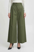 Women's Emerald Green Wide Leg Palazzo Pants - Flowy & Comfortable