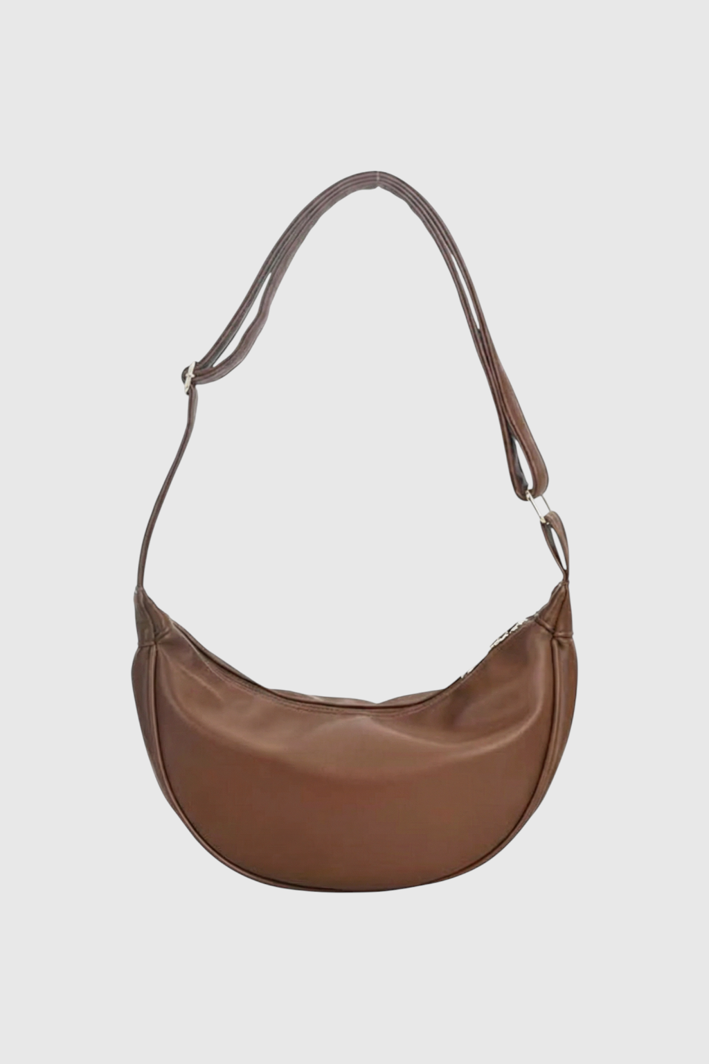 Handbags : Women's Black Faux Leather Hobo Shoulder Bag with Adjustable Strap in Brown Regular van Vanda Liamo