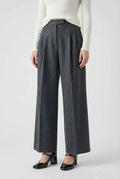 Women's High-Waisted Gray Pants