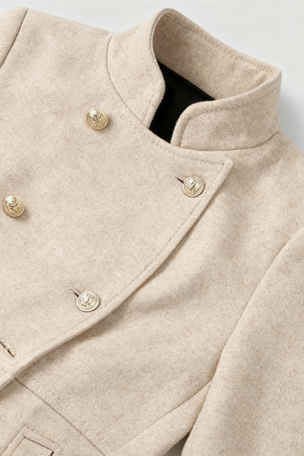 Coat : Women's Khaki Winter Coat Double-Breasted in van Vanda Liamo