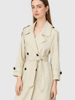 Women's Khaki Long Sleeves Coat