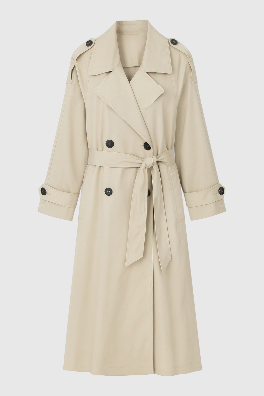 Coat : Women's Khaki Long Sleeves Coat in Khaki van Vanda Liamo