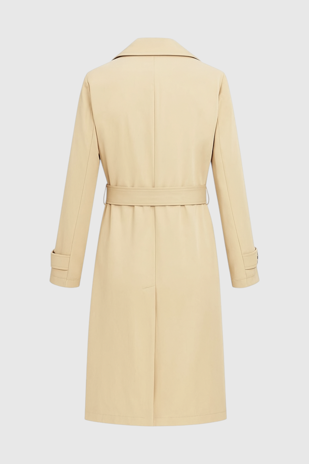 Coat : Women's Long Beige Trench Coat with Belt in van Vanda Liamo