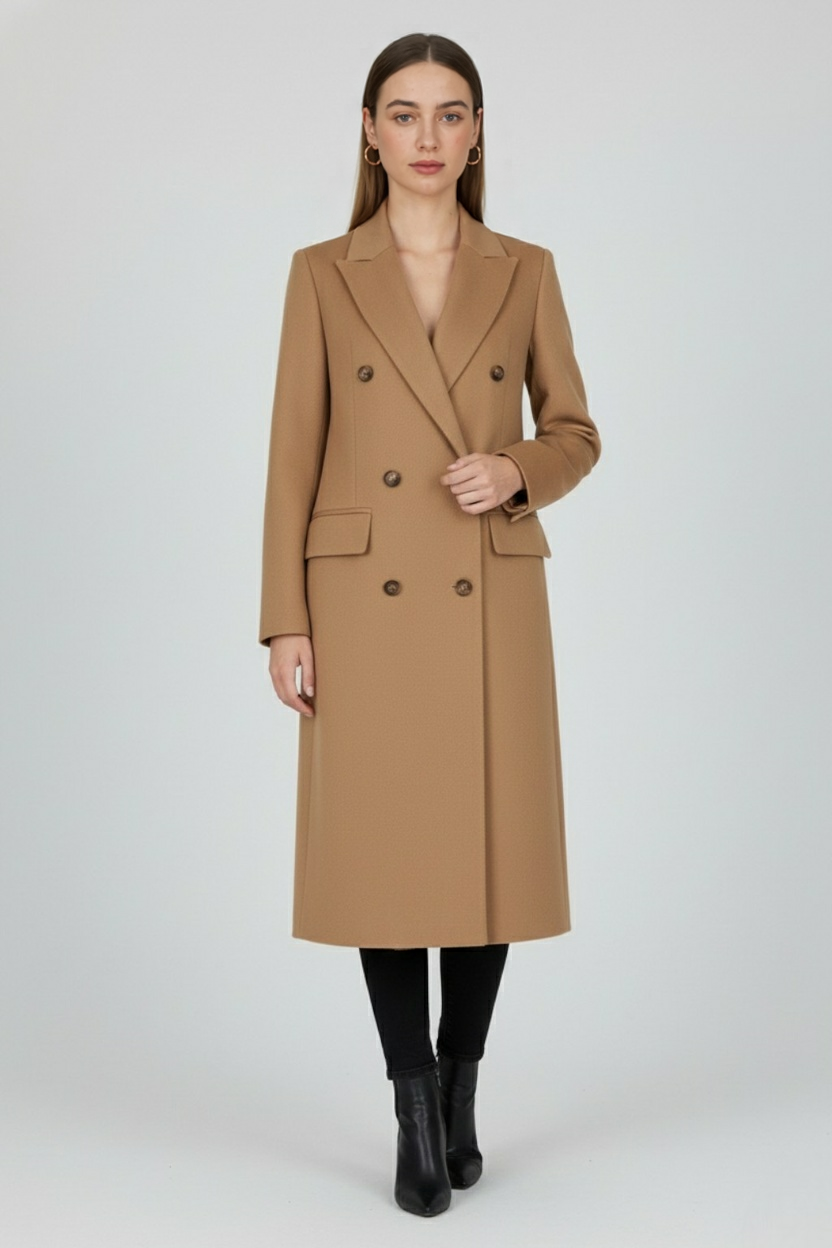 Coat : Women's Long Khaki Winter Coat in van Vanda Liamo