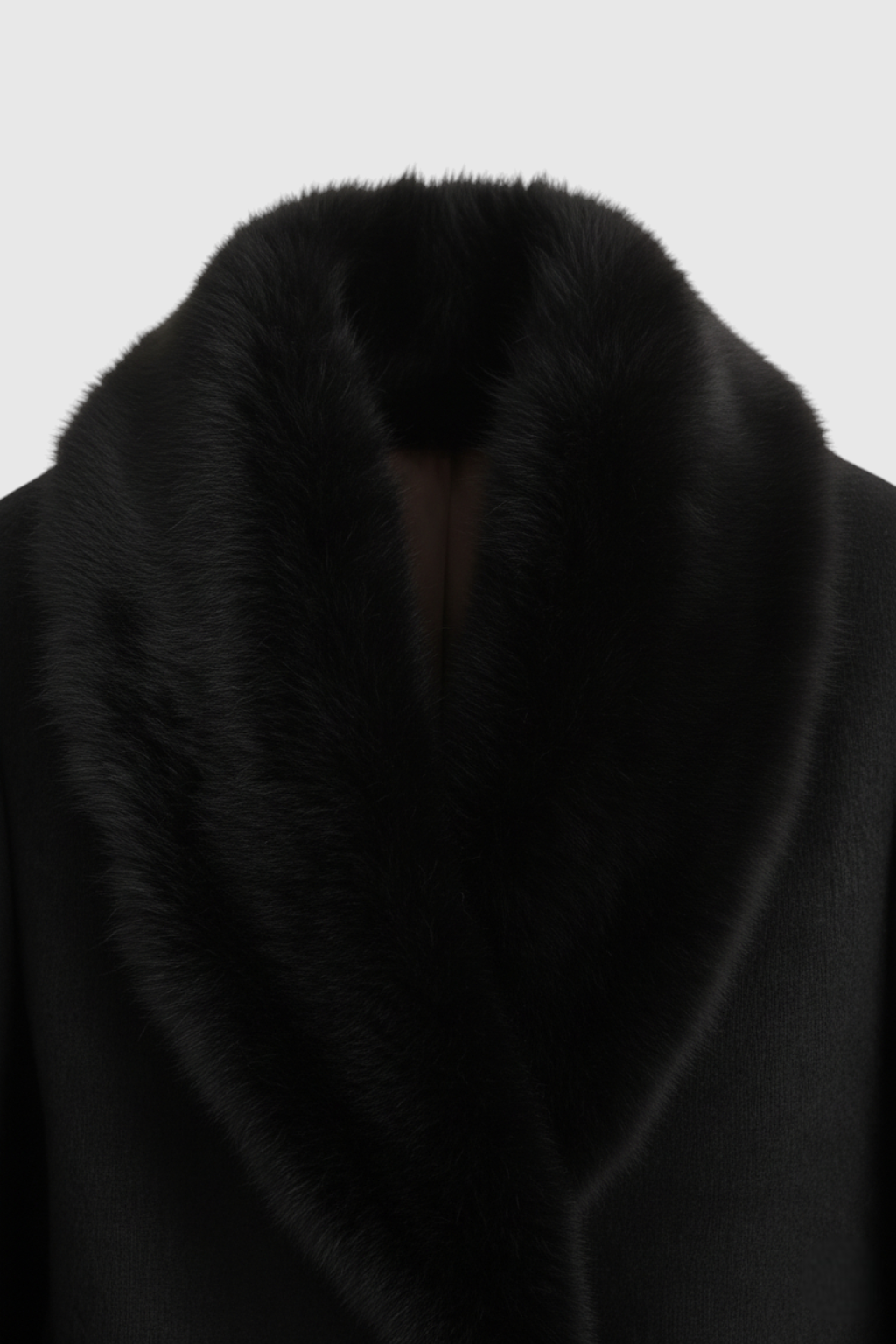 Coat : Women's Black Faux Fur Collar Long Wool Blend Winter Coat - Premium Quality, Fast Shipping in van Vanda Liamo