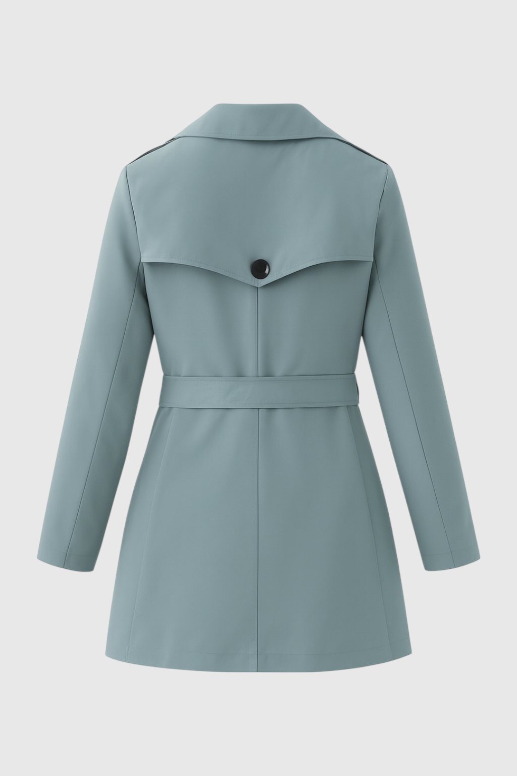 Coat : Women's Light Green Belted Trench Coat - Classic Mid-Length Spring Outerwear in van Vanda Liamo