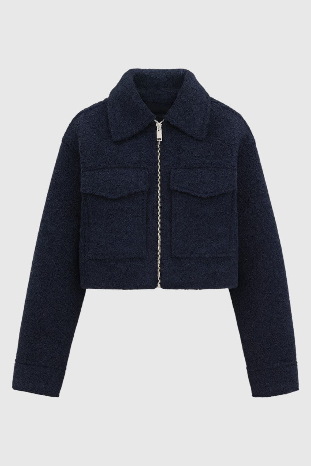 Jacket : Women's Navy Zip-Up Jacket in Navy Blue van Vanda Liamo