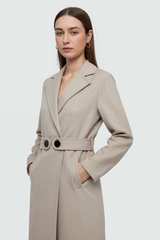 Women's Mid-Length Beige Coat