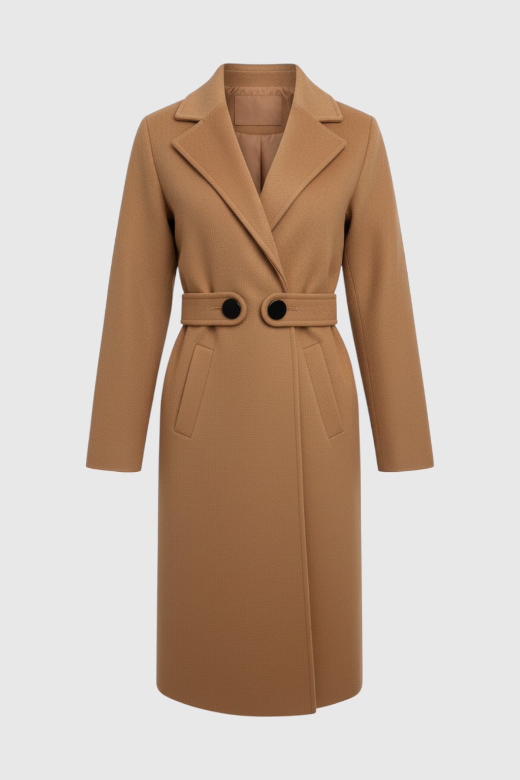 Coat : Women's Mid-Length Brown Coat in Brown van Vanda Liamo