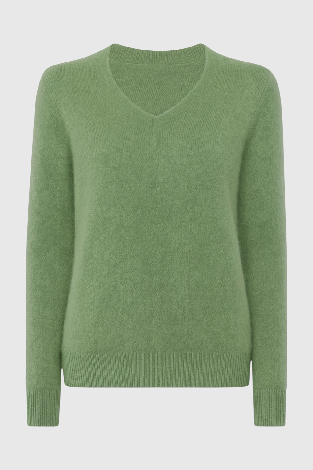 Sweater : Women's Olive Green V-Neck Sweater in Olive Green van Vanda Liamo