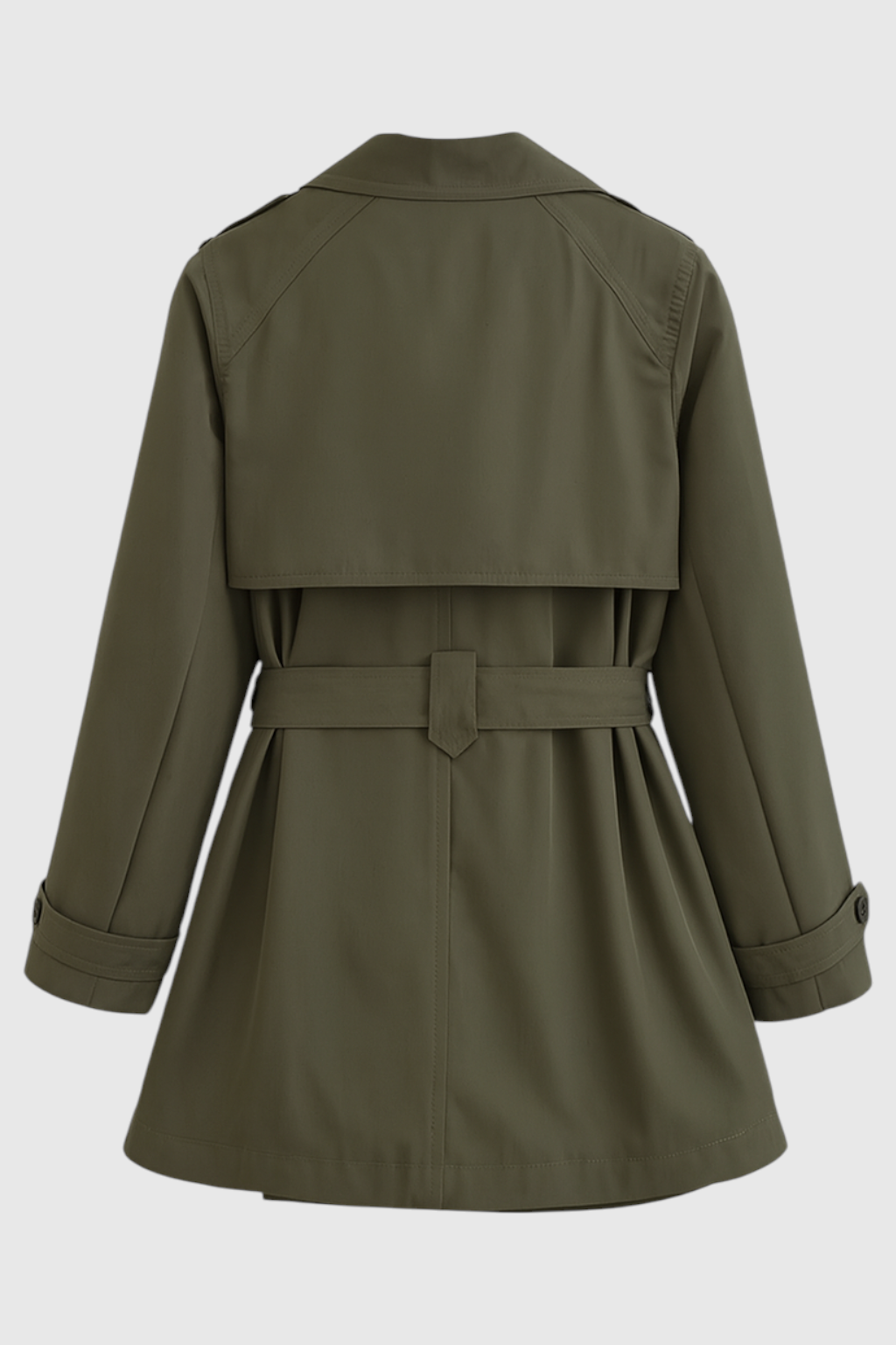 Coat : Women's Olive Green Classic Double-Breasted Trench Coat - Premium Quality, Fast Shipping in van Vanda Liamo