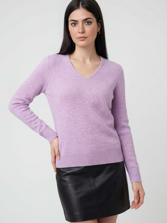 Women's Purple V-Neck Sweater