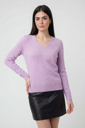Women's Purple V-Neck Sweater