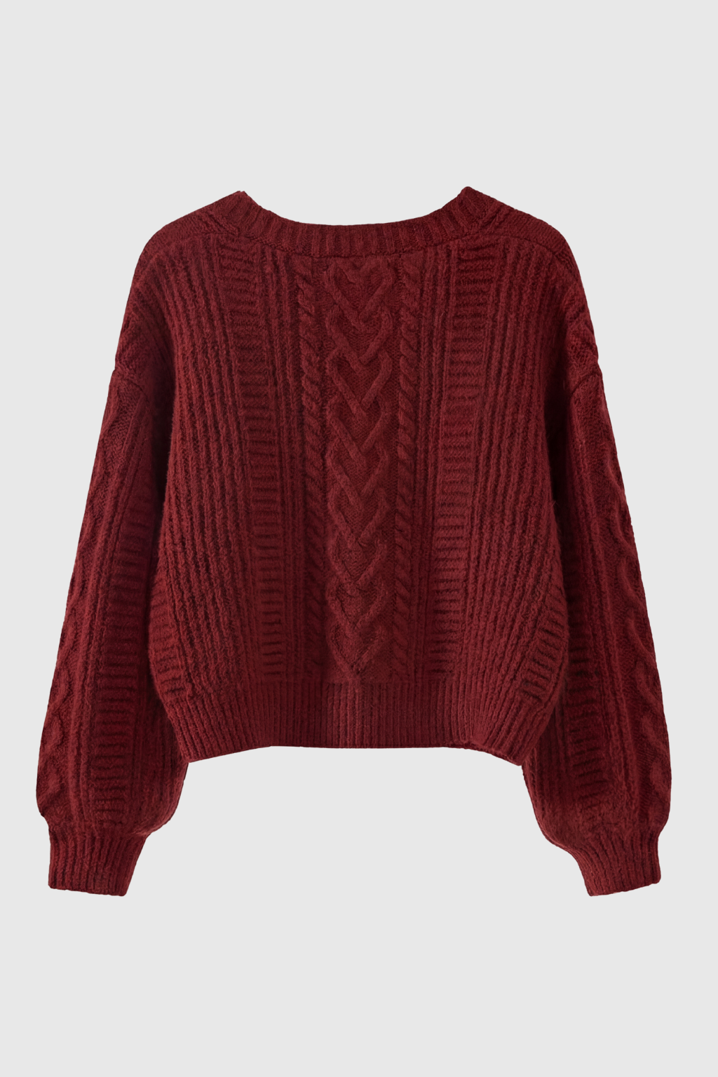 Cardigan : Women's Red V-Neck Knit Cardigan Sweater - Soft & Stylish in van Vanda Liamo
