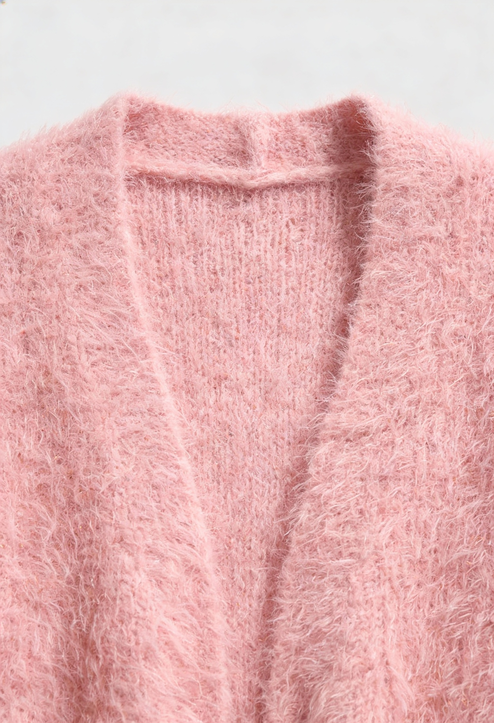 Cardigan : Women's Pink Acrylic Knit Button-Front Warm Cardigan Sweater in van Vanda Liamo