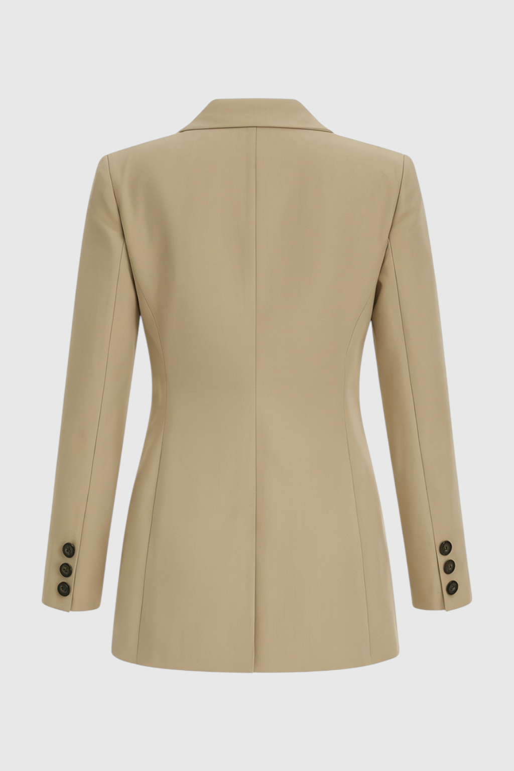 Coat : Women's Slim Fit Beige Blazer Jacket - Lightweight & Stylish in van Vanda Liamo
