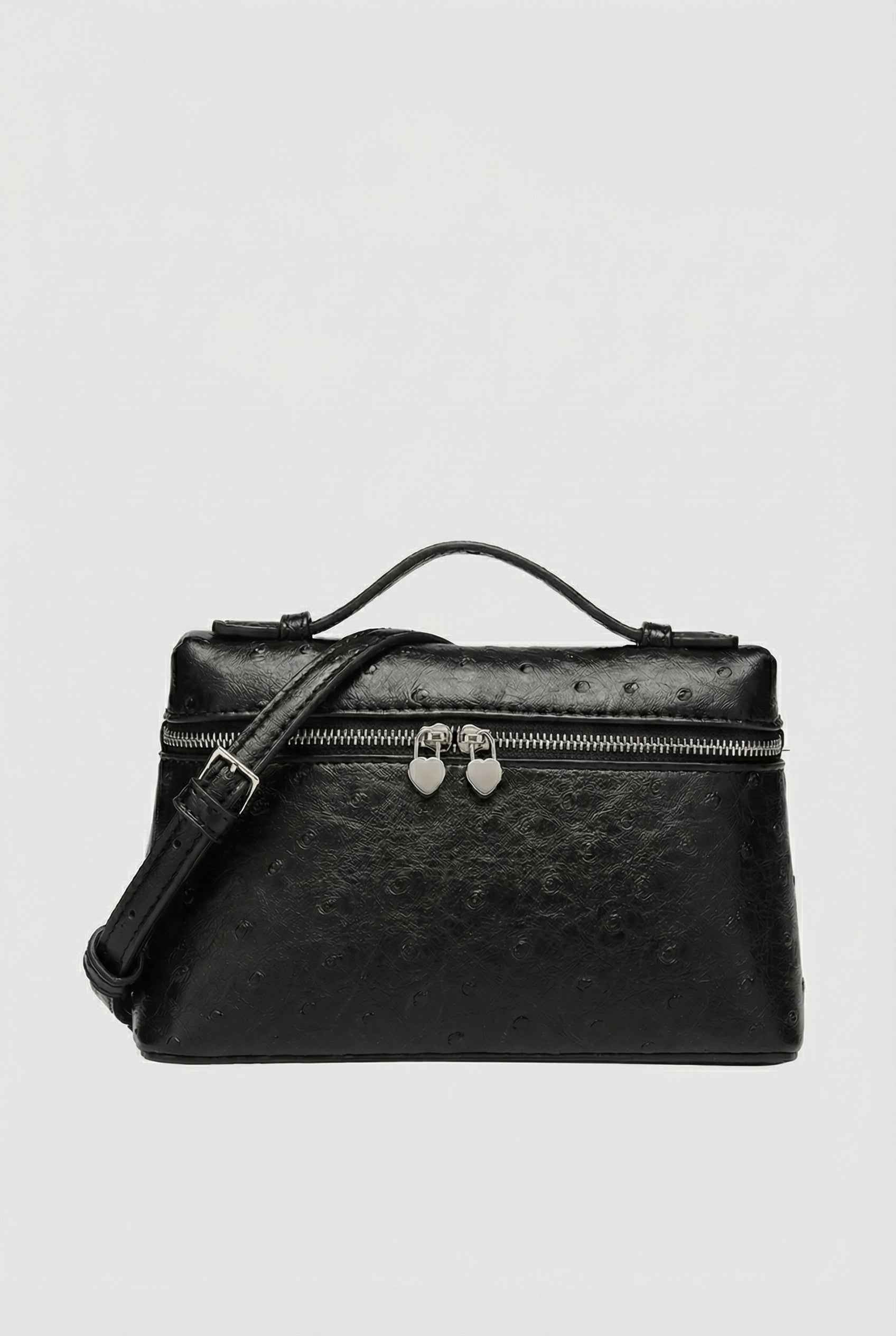Handbags : Women's Leather Crossbody Bag - Small, Adjustable Strap, Everyday Carry in Black Regular van Vanda Liamo