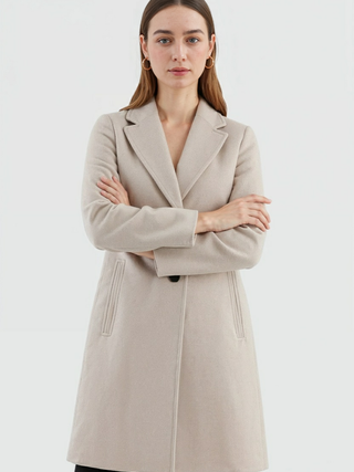 Women's Vintage Khaki Trench Coat - Classic Cotton Blend Outerwear