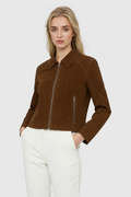 Jacket for Women - Vintage Style Short Denim Jacket with Pockets