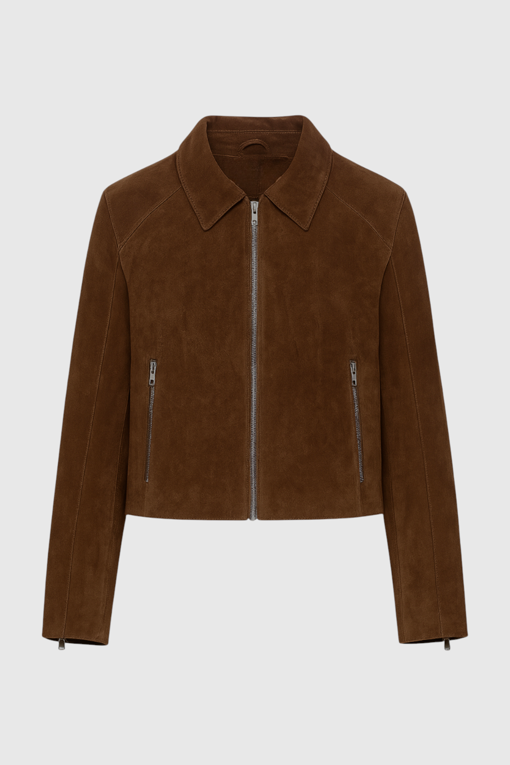 Jacket : Jacket for Women - Vintage Style Short Denim Jacket with Pockets in Dark Brown van Vanda Liamo