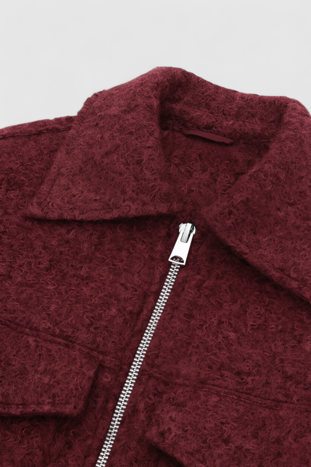 Jacket : Women's Wine Red Full-Zip Fleece Jacket - Soft & Warm in van Vanda Liamo