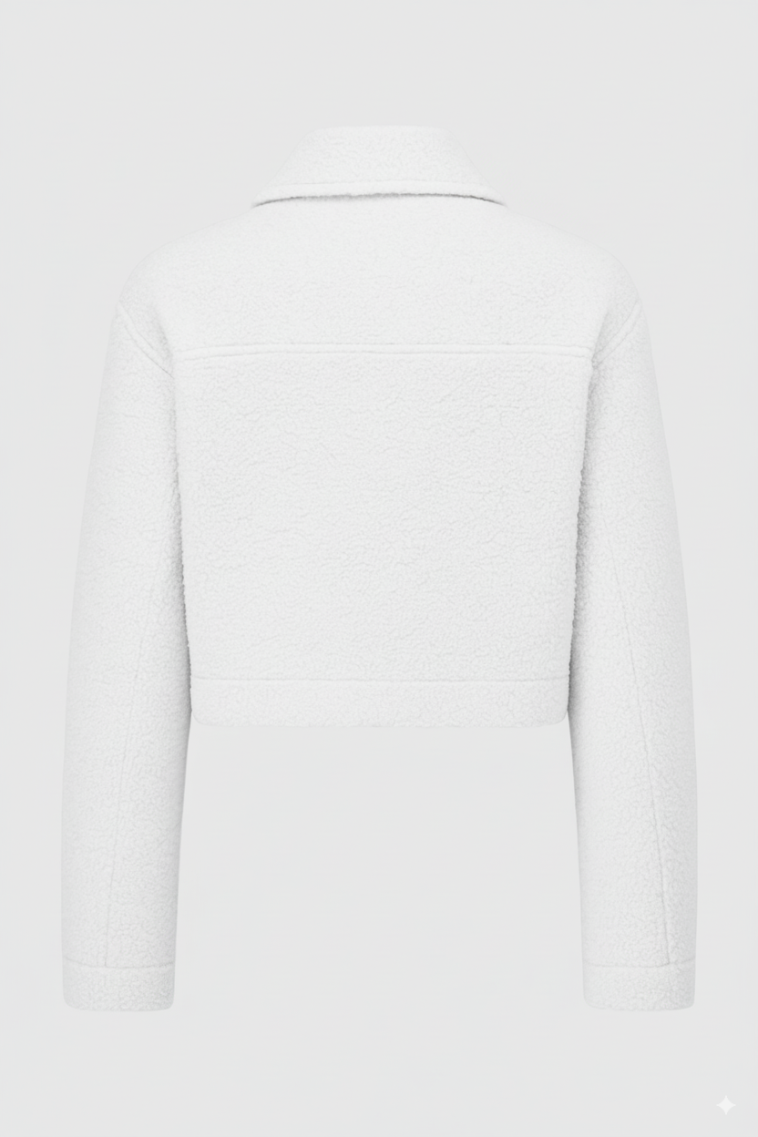 Jacket : Women's White Zip-Up Jacket in van Vanda Liamo