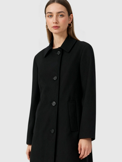 Women's Black Loose Fit Casual Coat