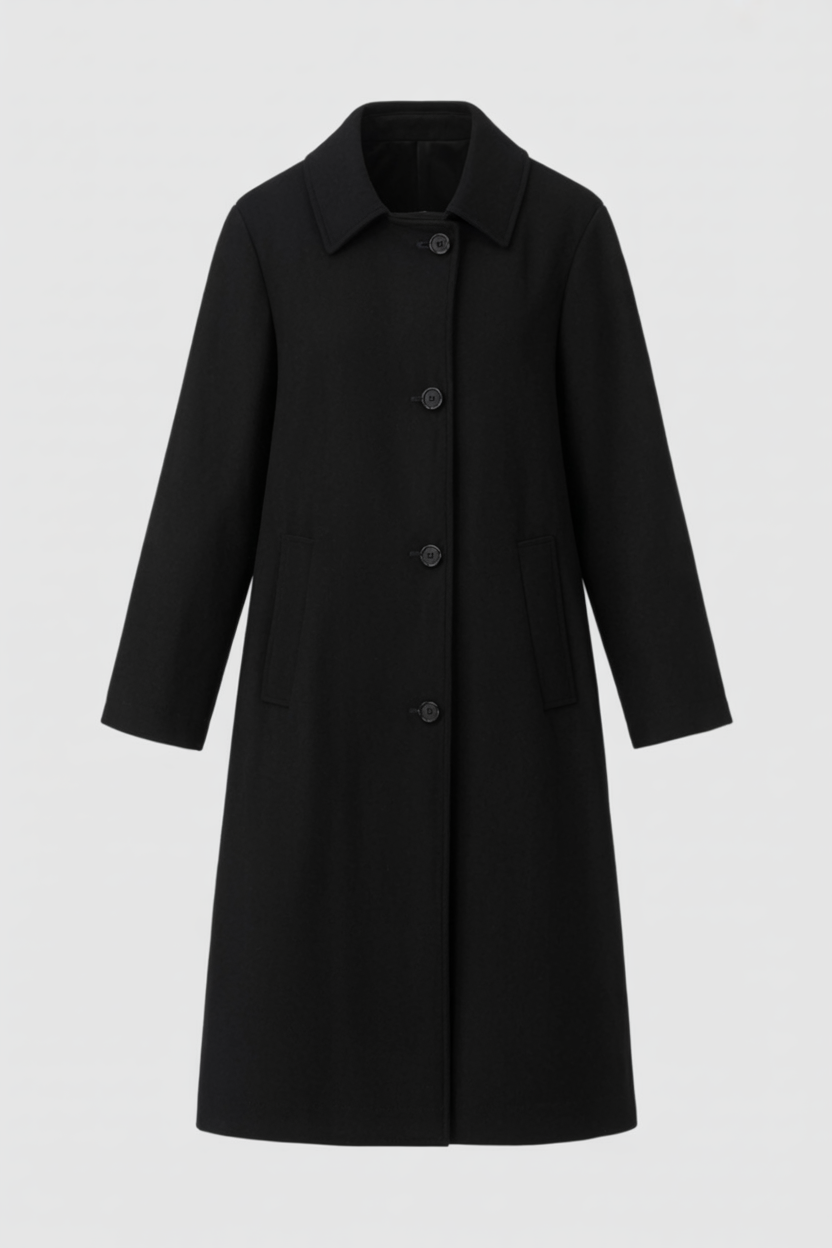 Coat : Women's Black Loose Fit Casual Coat in Black van Vanda Liamo