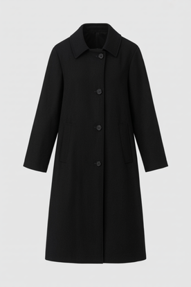 Coat : Women's Black Loose Fit Casual Coat in Black van Vanda Liamo