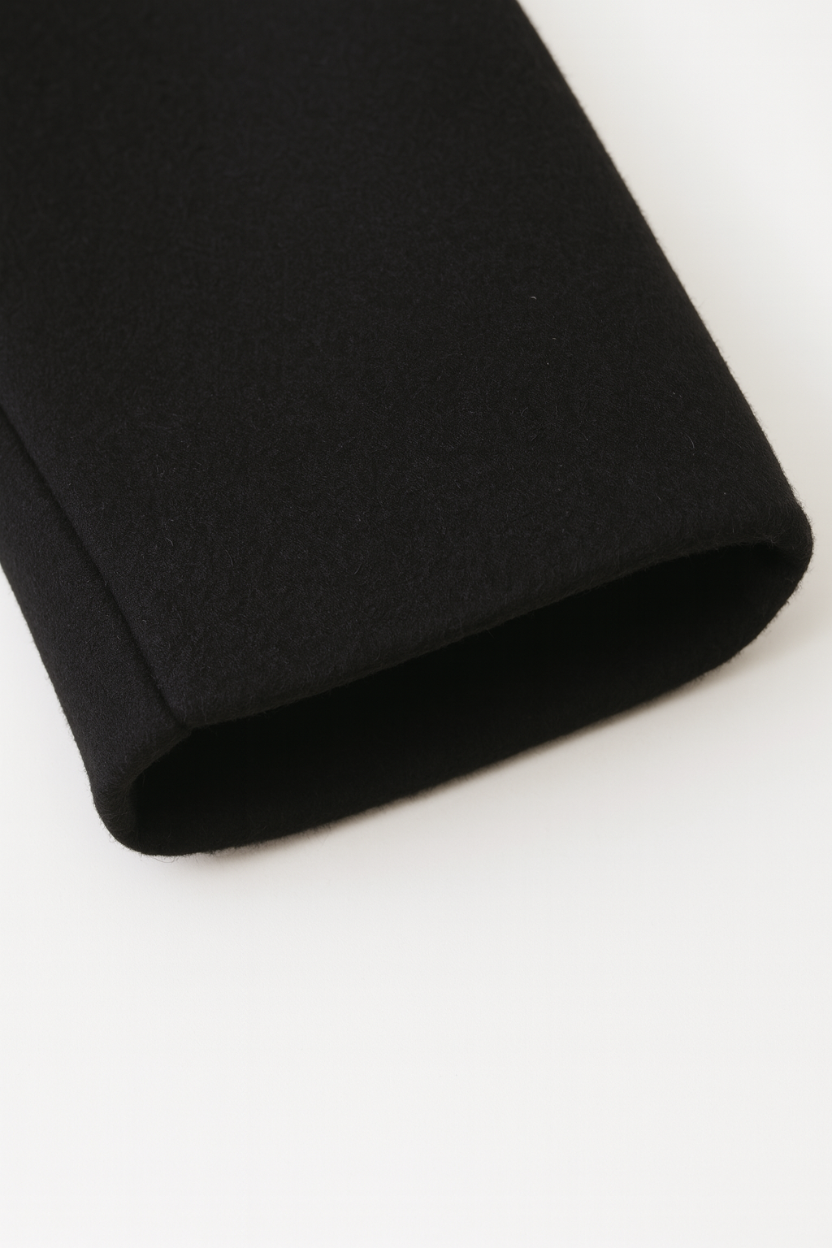 Coat : Women's Black Loose Fit Casual Coat in van Vanda Liamo