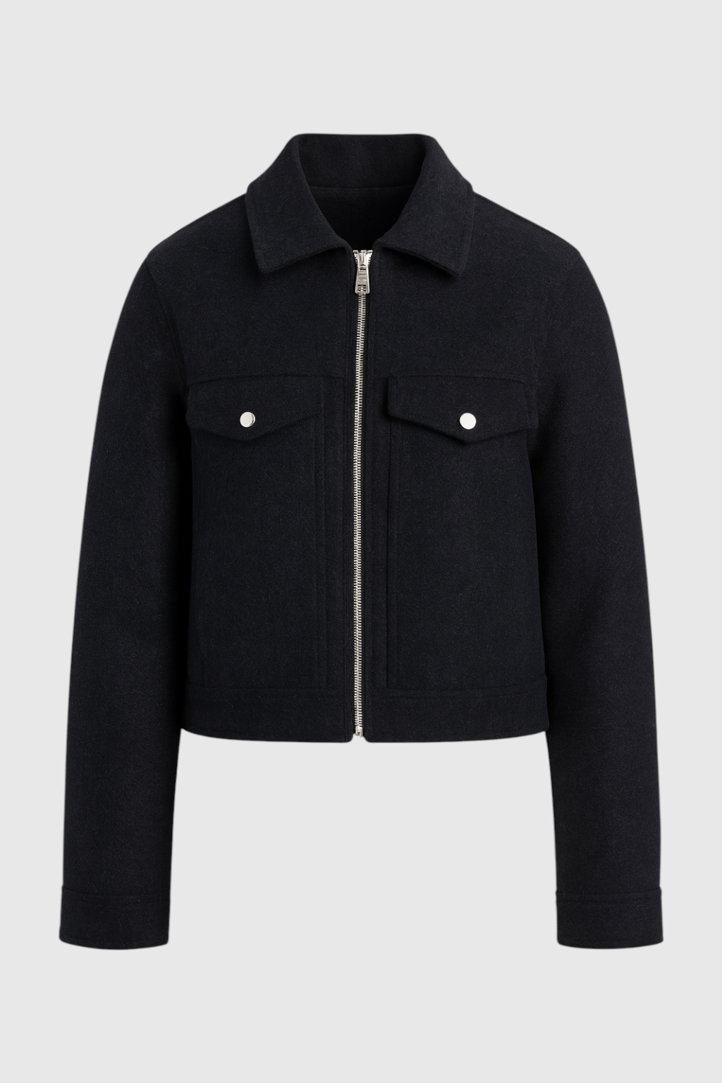 Jacket : Women's Black Soft Zip-Up Jacket in Black van Vanda Liamo